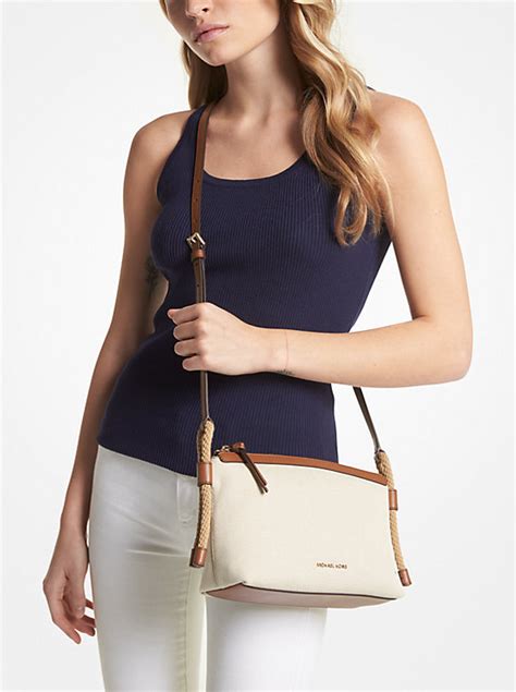 Talia Medium Cotton Canvas Crossbody Bag 